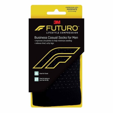 Futuro Compression Socks Calf High Large Black Closed Toe, 12PK 71046EN